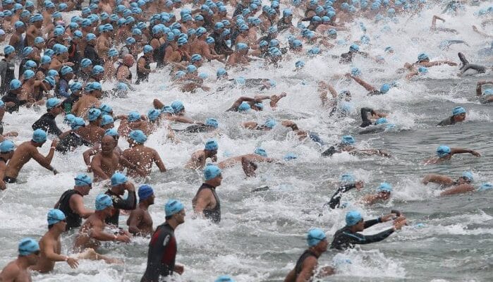 A natação em águas abertas ( natação no mar) vem ganhando força no Rio de Janeiro